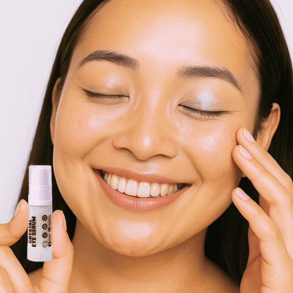 cannasmack crystal eye serum product shot with model