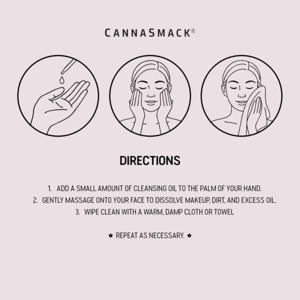 cannasmack cleansing oil directions illustrations