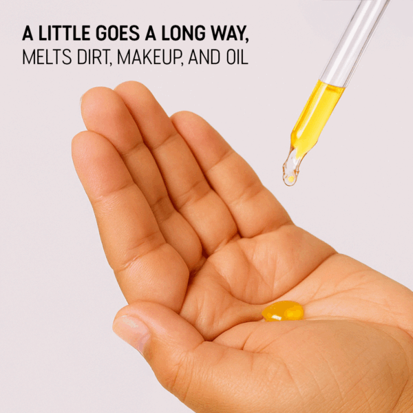 a little cleansing oil goes a long way, melts dirt, makeup, and oil