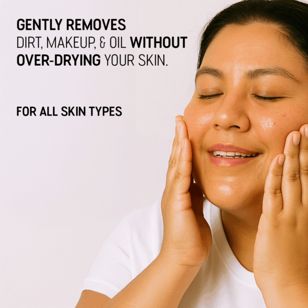 gently removes dirt, makeup, and oil without over-drying your skin, compatible with all skin types